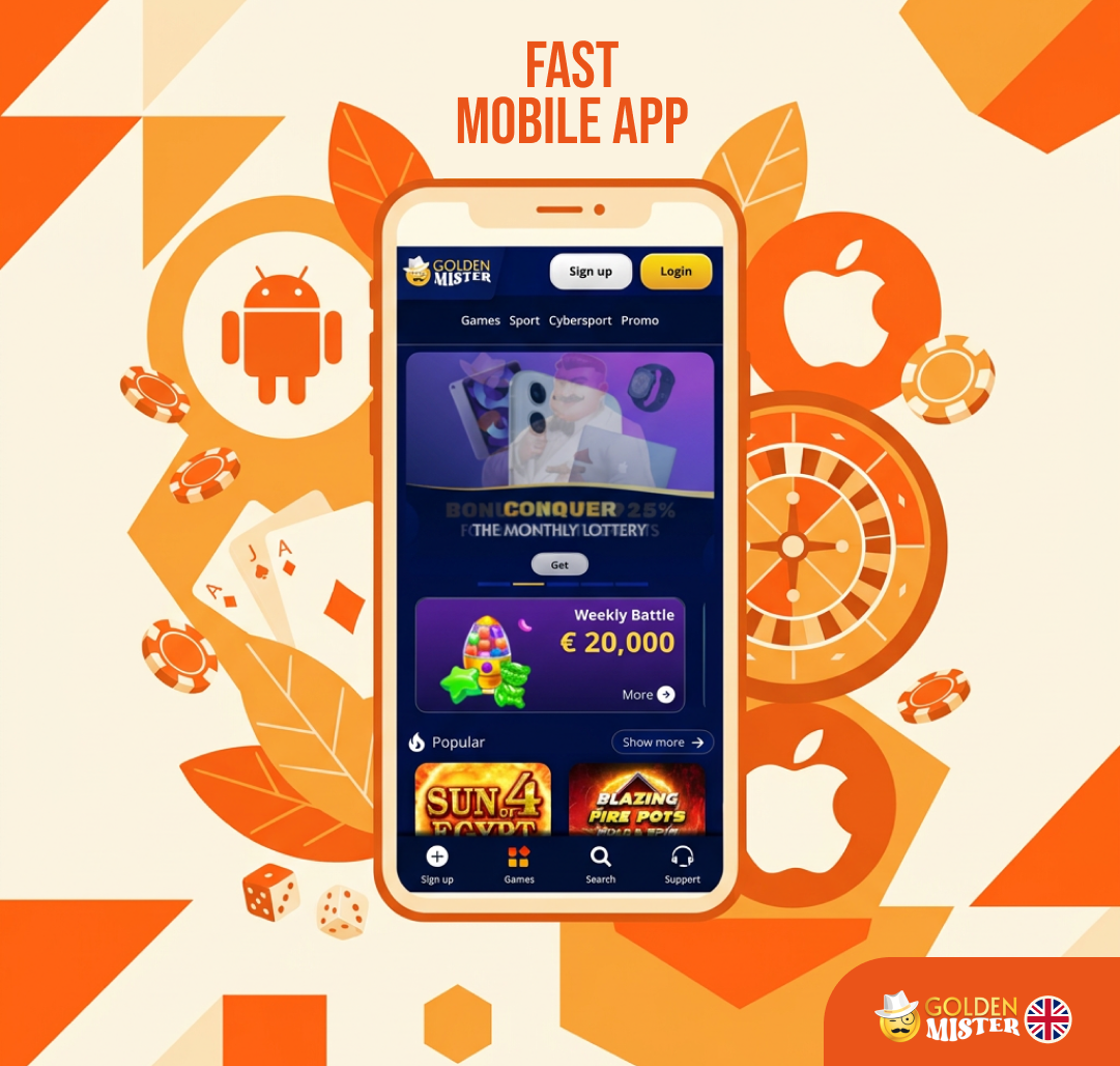 Use the Golden Mister casino app in the UK